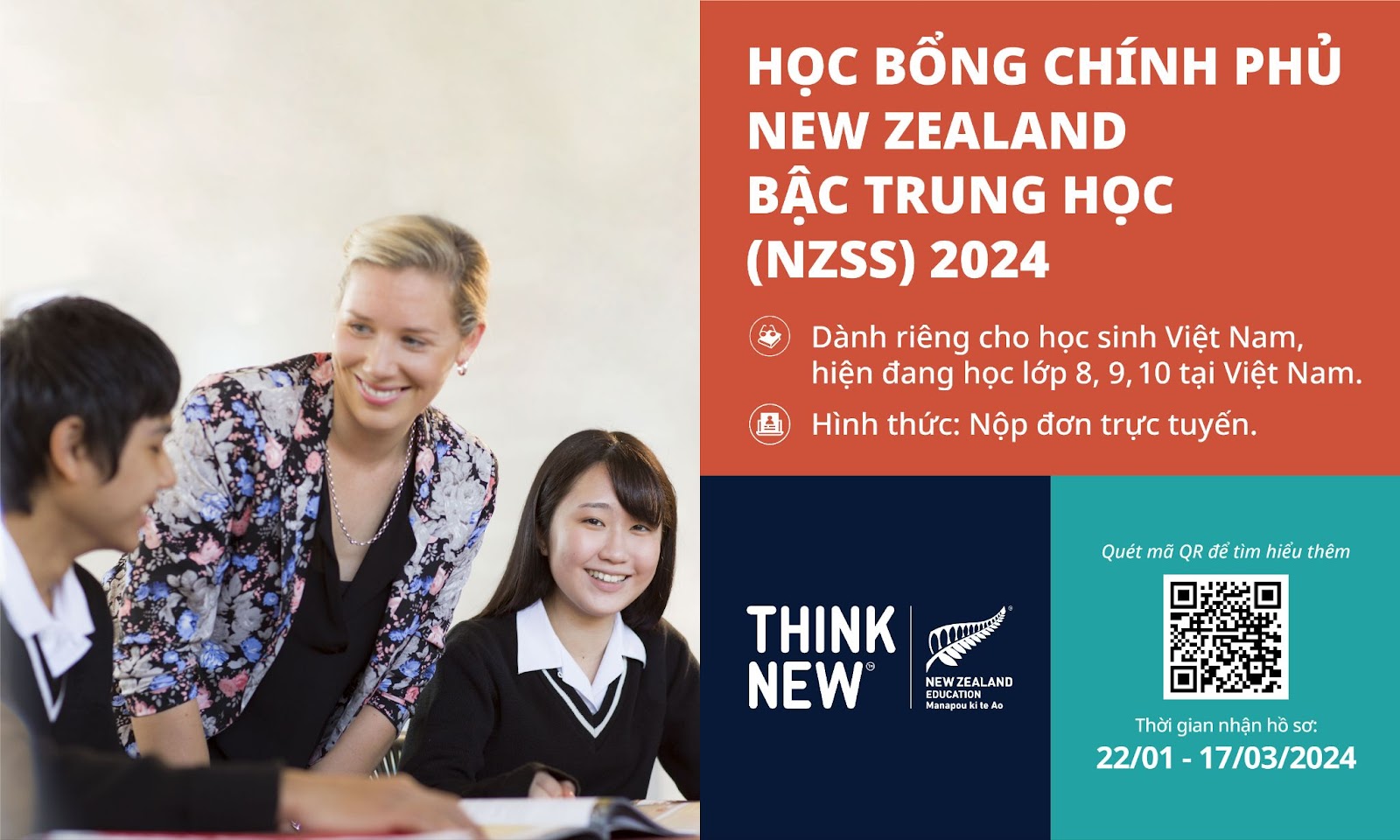 HỌC BỔNG CHÍNH PHỦ NEW ZEALAND BẬC TRUNG HỌC 2024 CHÍNH THỨC MỞ ĐƠN ỨNG TUYỂN