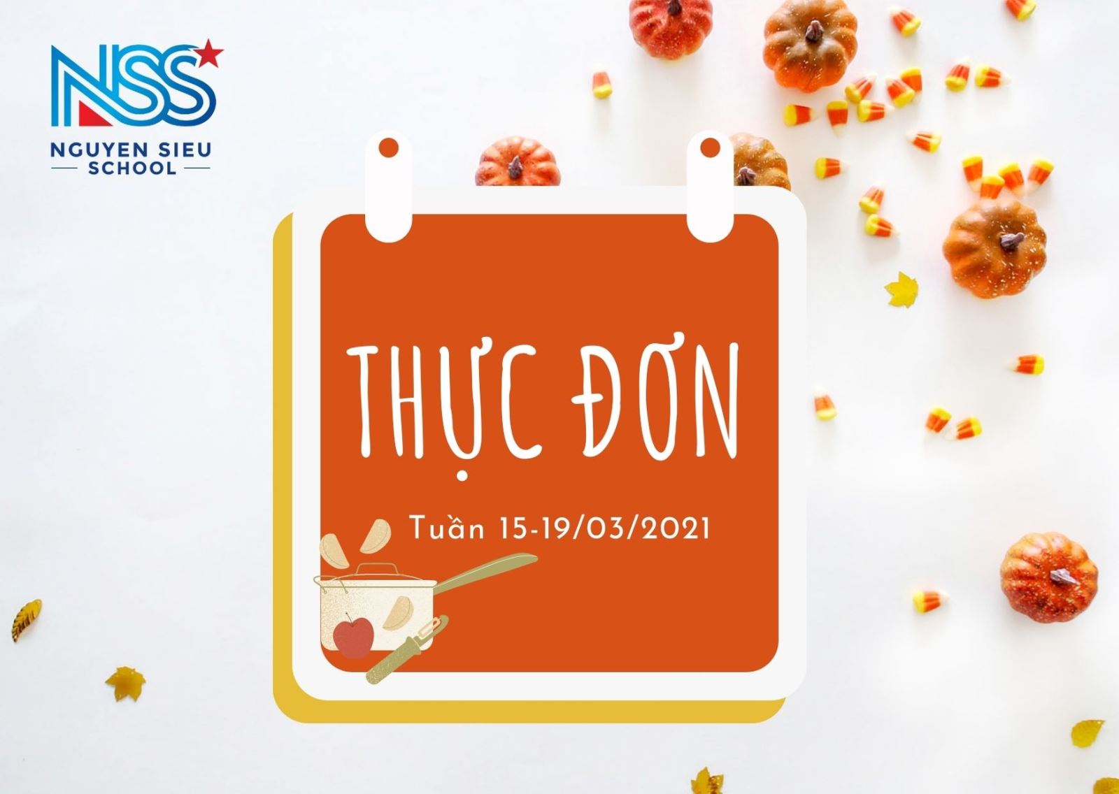 Thực đơn Tuần từ 15-19/03/2021