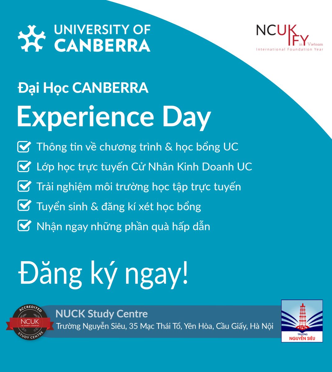 Mở link đăng ký lớp học trải nghiệm - Đại học CANBERRA