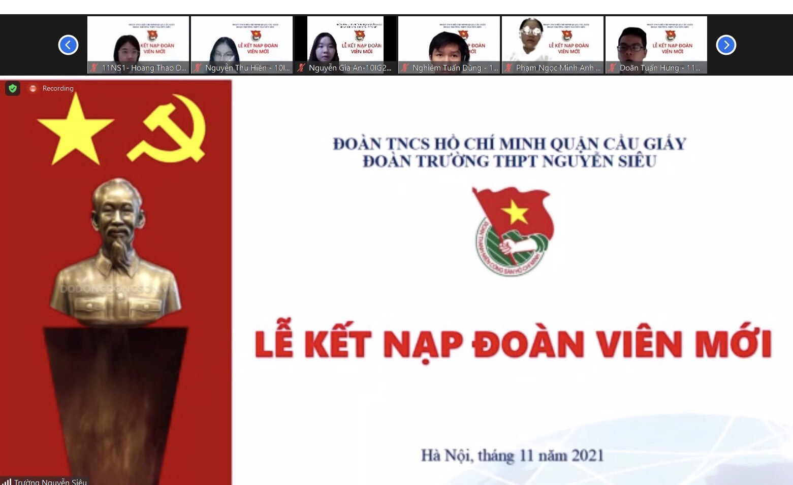 Lễ kết nạp Đoàn viên mới năm học 2021-2022