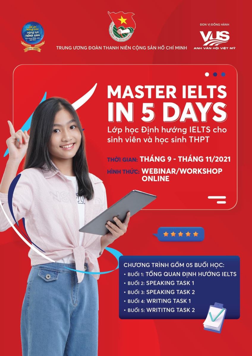 CHƯƠNG TRÌNH HỌC TRỰC TUYẾN "MASTER IELTS IN 5 DAYS"