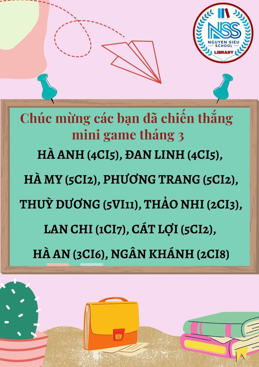 Kết quả mini game "Đọc sách tháng 3 – Nhận quà may mắn”