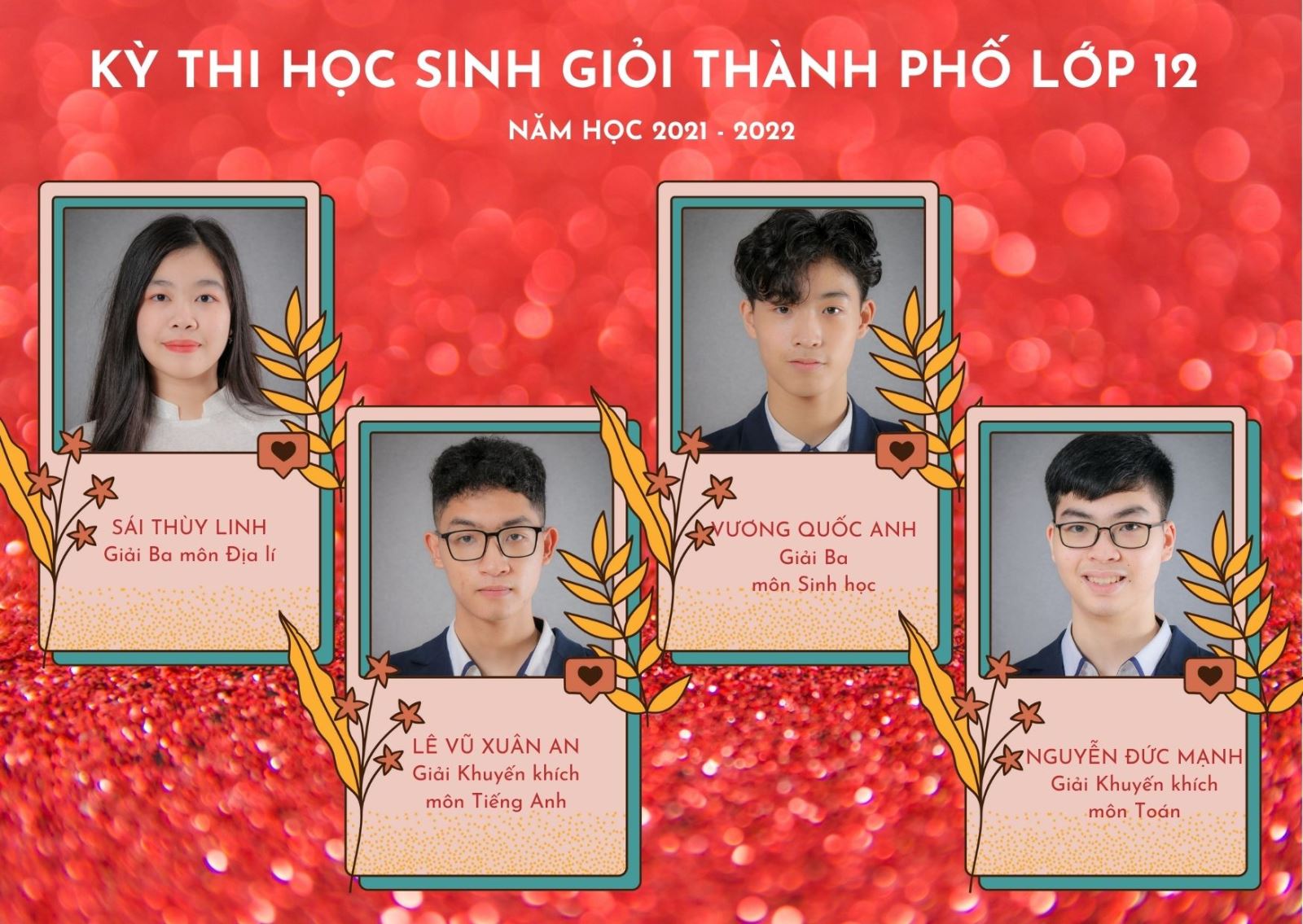 4 NSers đạt giải trong kỳ thi Học sinh giỏi Thành phố  lớp 12