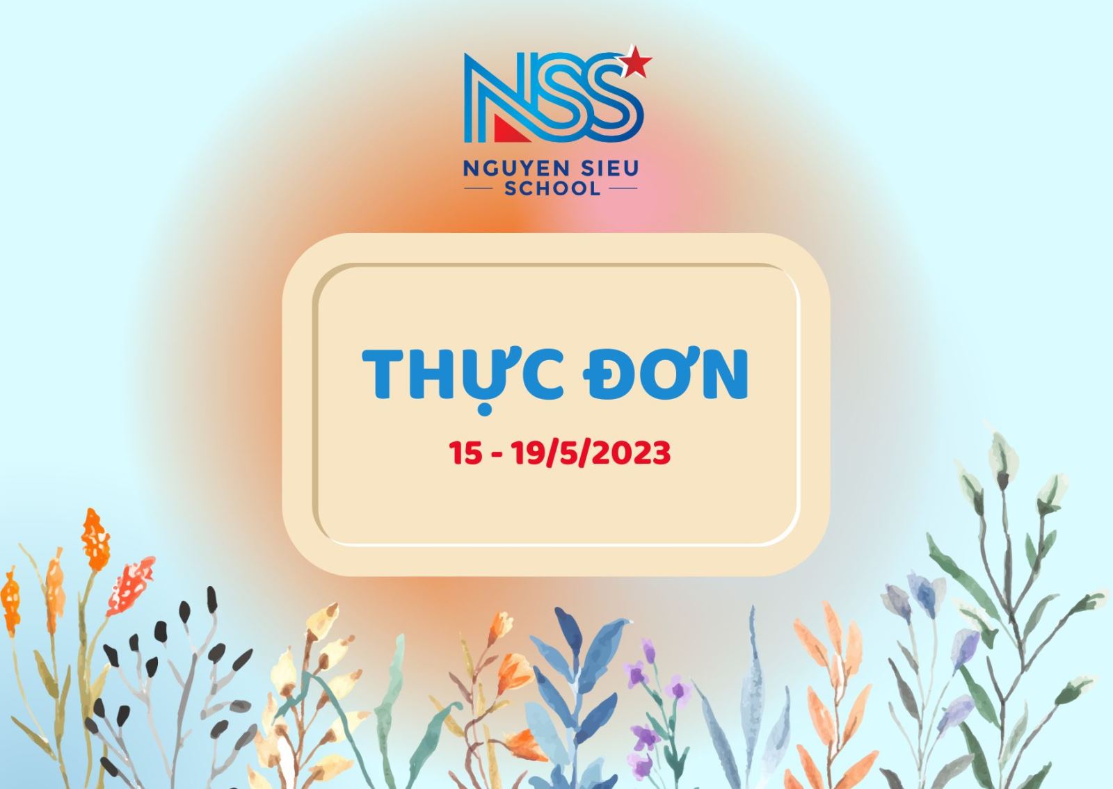 Thực đơn Tuần 15-19/5/2023