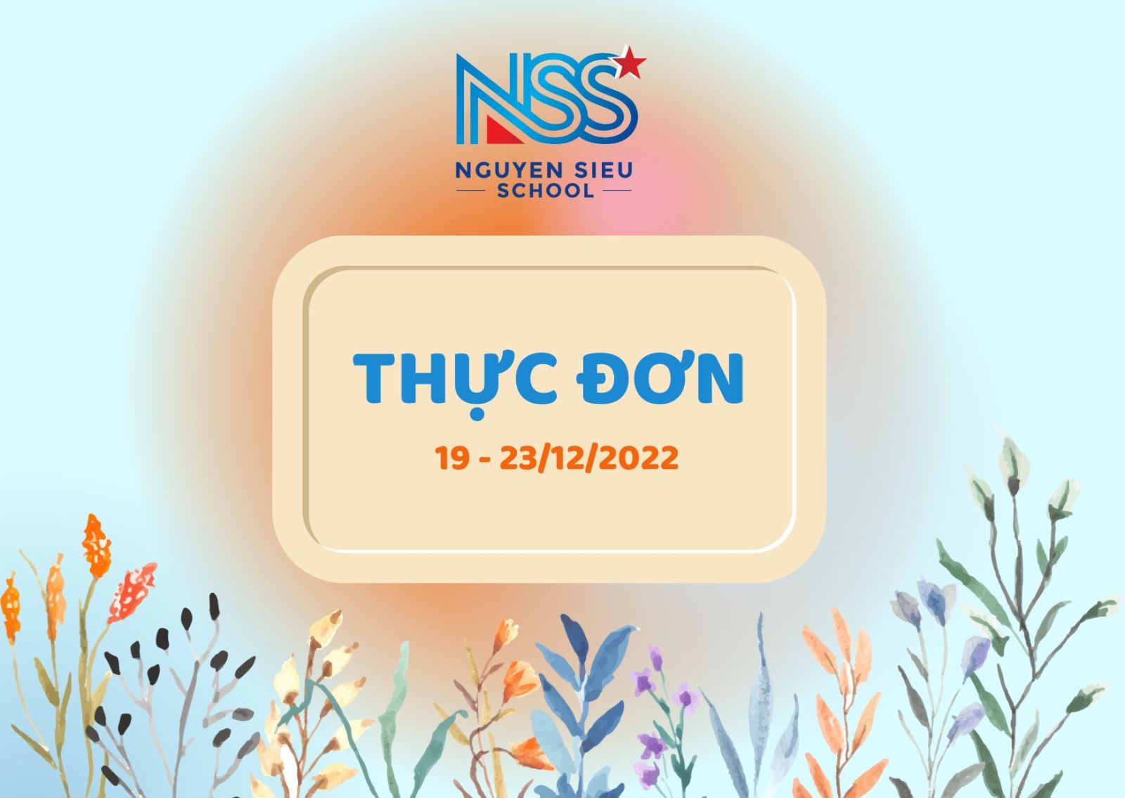 Thực đơn Tuần 19-23/12/2022