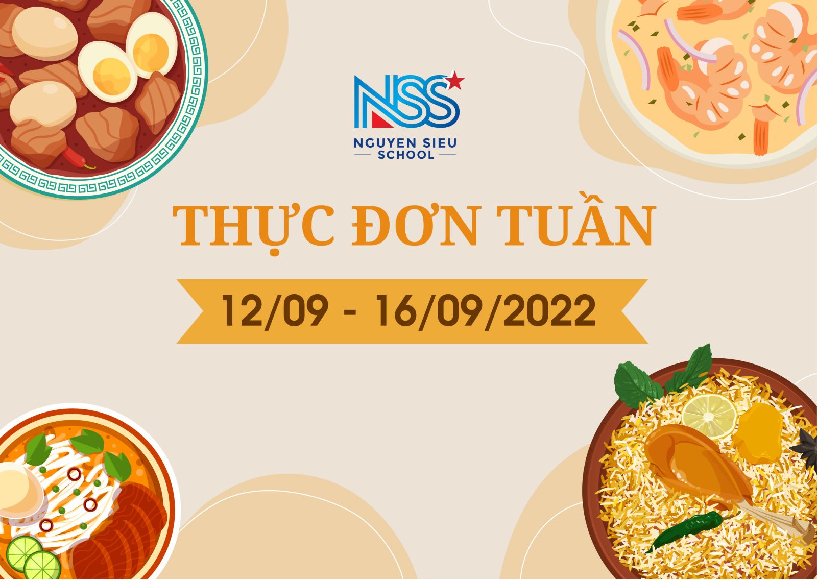 Thực đơn Tuần 12-16/9/2022