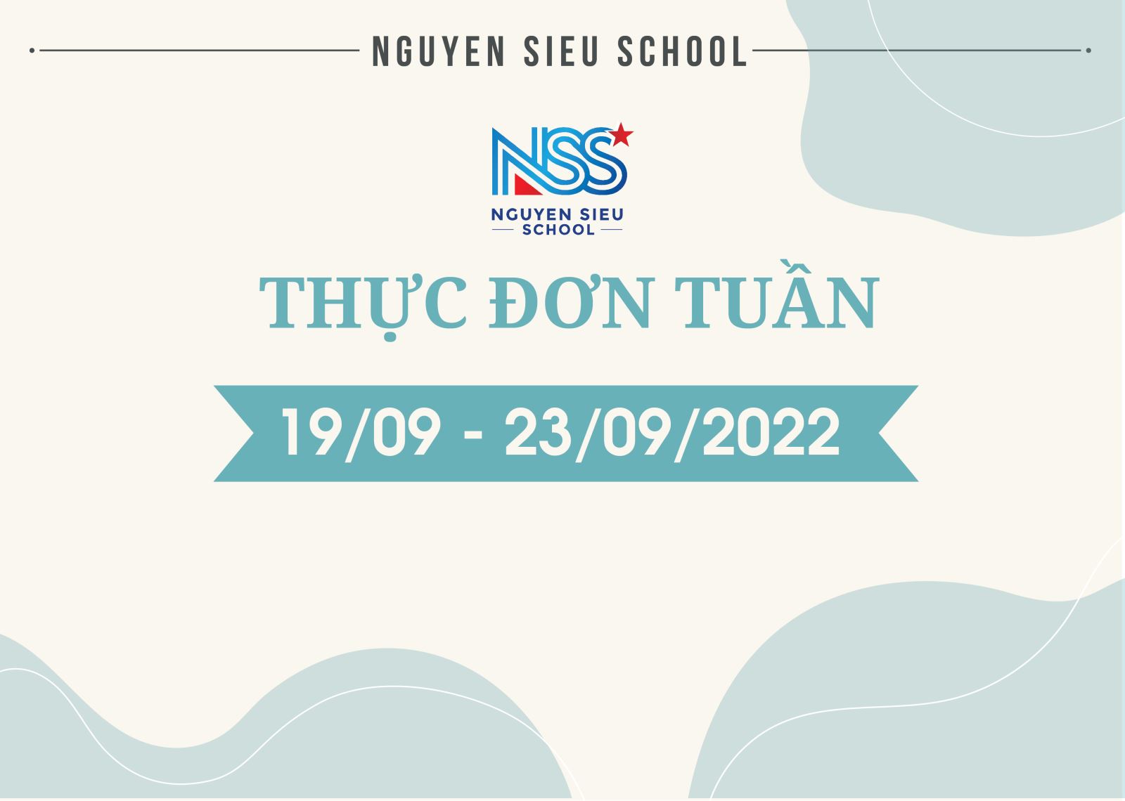 Thực đơn Tuần 19-23/9/2022