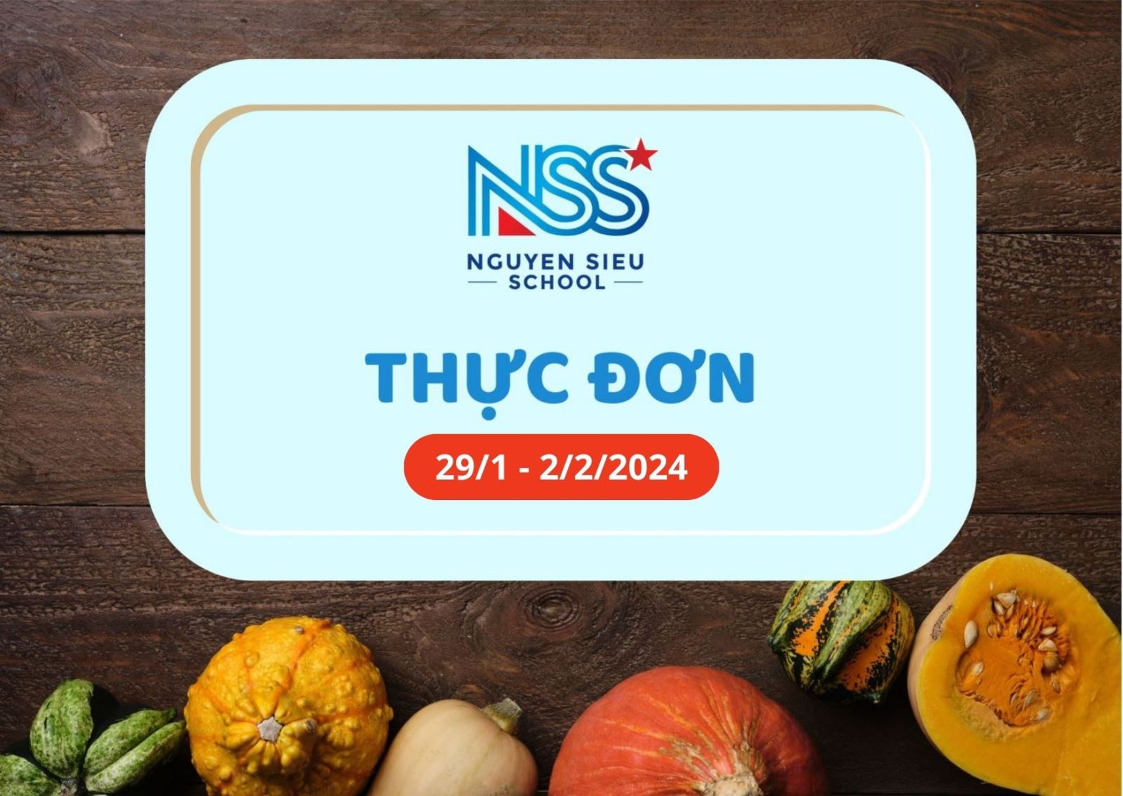 Thực đơn tuần 29/1 - 2/2/2024