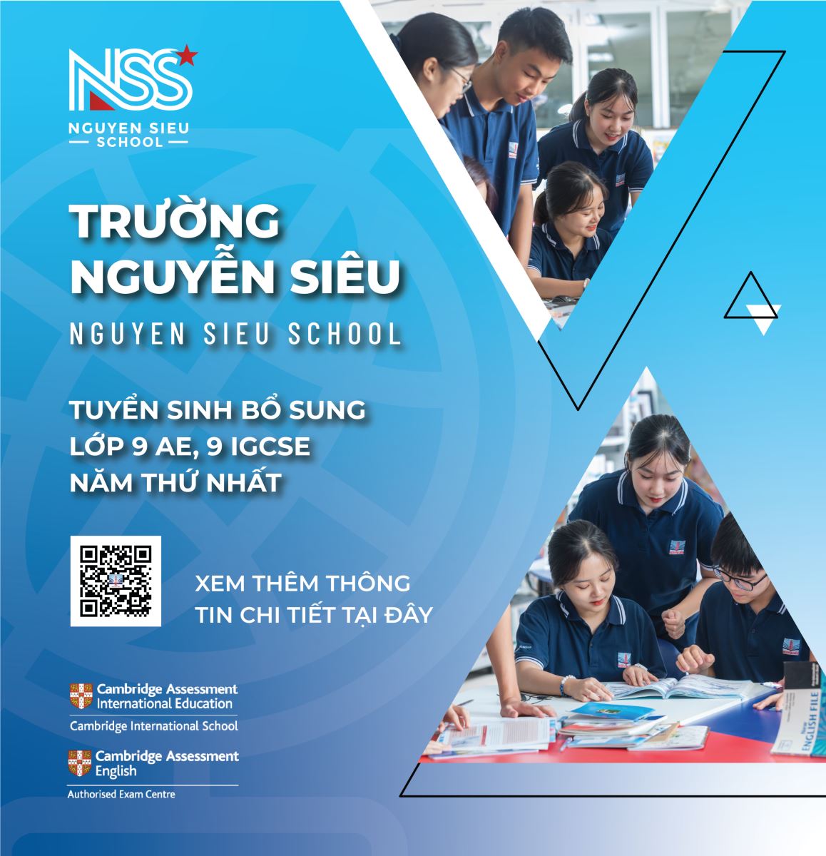 Tuyển sinh bổ sung lớp 9 AE, 9 IGCSE năm thứ nhất