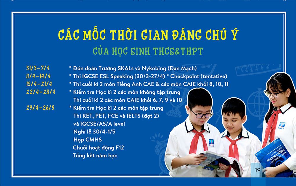 Lịch năm học 2018-2019 của HS Trung học